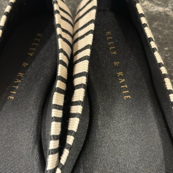 Kelly & Katie White / Black Stripes‎ Pirassa Ballet Flats size 6.5 New - Picture 3 of 7